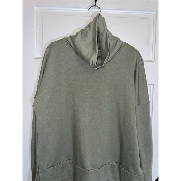 Nature Student Cozy Core Oversized Sweatshirt Pale Olive Green Medium High Neck - Picture 2 of 7